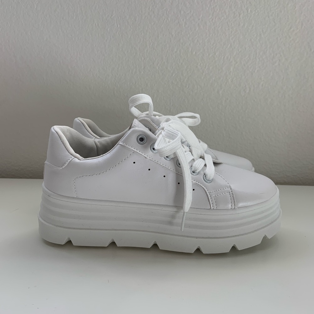 pretty little thing white platform sneakers